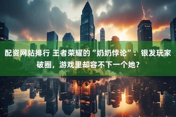 配资网站排行 王者荣耀的“奶奶悖论”：银发玩家破圈，游戏里却容不下一个她？